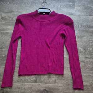 Liz Claiborne Fuchsia Ribbed Long Sleeve Top‎